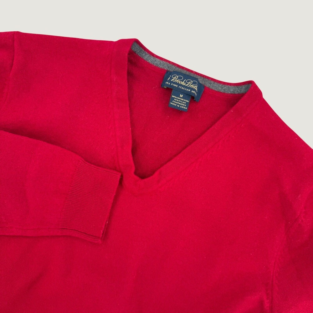 Brooks Brothers Sweater Mens Medium (Fits XS-S) Extra Fine Italian Merino Wool